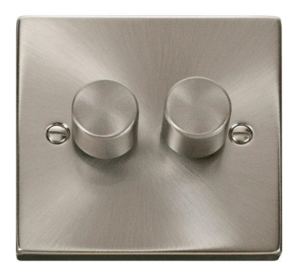 Click Scolmore DECO Click Deco 2 Gang 2 Way 100W Trailing Edge Dimmer ...