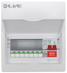 Liveelec Consumer Unit 10 Mod & SPD 20/40kA SPD & DP DPN Busbar (For RNC RCBO's) 7 Useable Ways