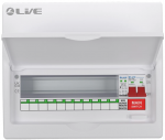 Liveelec Consumer Unit 14 Mod & SPD 20/40kA SPD & DP DPN Busbar (For RNC RCBO's) 11 Useable Ways