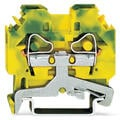 Wago 2-conductor ground Green/Yellow terminal block; 6 mm²