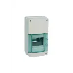 Lewden IP65 4mod plastic CU. Transparent door