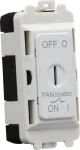 K/Bridge 10A Fan Isolator Key Switch Module - Matt white