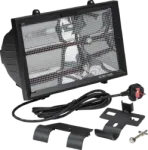 K/Bridge 230V IP24 1.3kW shortwave infrared heater &ndash; Black