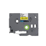 Brother Compatible Labelling Tape Cassette &ndash; Black on Yellow, 12mm wide