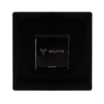 Click Definity 10A 3 Pole Fan Isolation Plate Switch | Metal | Matt Black plate | Black insert