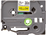 Brother Labelling Tape Cassette – Black on Yellow, 18mm wide