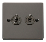 Click Deco Toggle Switch 2G 2W 10A Black Nickel