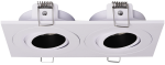 Arc LED IP65 GU10 Baffled Tilt Dual Downlight (Sand White Bezel, Black Baffle)