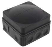 Wiska COMBI 108/5 IP66 Black Junction box c/w 24A T/B 76x76x51mm