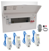 Navitas 10 Usable ways SPD Board c/w 10 Bi-Directional RCBO's & Wiska Tail Gland