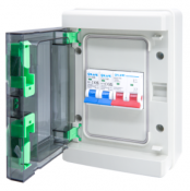 Liveelec IP65 4Module plastic Enclosure Put in terminal bars, neutral cable c/w busbar, main switch, 6 &16A mcbs