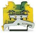 Wago 2-conductor ground Green/Yellow terminal block; 4 mm²
