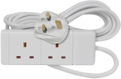 AVSL 13a 2gang Extension socket | White | 2m cable