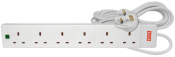 AVSL 13a 6gang Extension socket | Surge | White | 2m cable