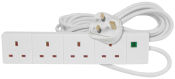 AVSL 13a 4gang Extension socket | Surge | White | 5m cable