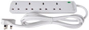 AVSL 13a 4gang Extension socket | Surge | White | 2m cable