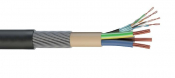 Eco EV 3 x 6mm plus Cat 5 FTP LSZH UV Armoured Black CPR:Eca 1m (per metre)