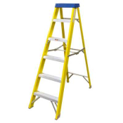 6 TREAD YELLOW FIBREGLASS LADDER