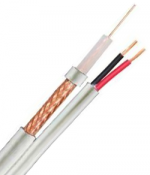 RG59 Shotgun Coaxial Cable + 2 Power Cores 0.5mm CCA PVC - White 100m
