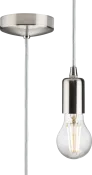 K/Bridge 1.8m E27 Contemporary Pendant Set - Brushed Chrome