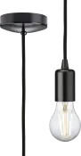 K/Bridge 1.8m E27 Contemporary Pendant Set - Matt Black