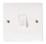 Click Mode 10AX 1 Gang 1 Way Retractive Plate Switch 'Bell'