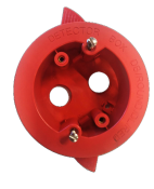 Round Red dry lining box for detectors c/w 2 x 20mm threaded entry's