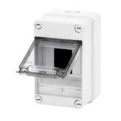 Gewiss ENCLOSURE - WALLS WITH PERFORATION CENTRES - PRE-ARRANGED FOR TERMINAL BLOCK - 4 MODULE IP55 170x105x98mm