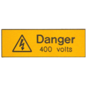 Ind Signs IS1205EN Danger 400V Label Pk5