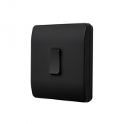 Forum Kinetic - 1 Gang Black Slimline cover / Black switch Dimmable