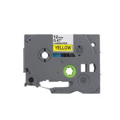Brother Compatible Labelling Tape Cassette – Black on Yellow, 12mm wide