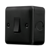 Click MetalClad Pro 10AX 1 Gang Intermediate Plate Switch Black