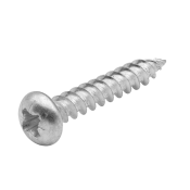 Unicrimp POZI ROUND HEAD TWIN THREAD BZP WOOD SCREWS 10 X 1 1/4inch