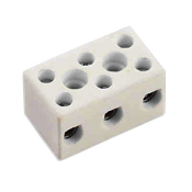 15A 3 Way Porcelain Connector