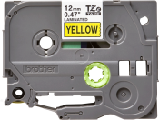 Brother Labelling Tape Cassette – Black on Yellow, 12mm wide