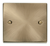 Click Deco 1 Gang Blank Plate Antique Brass