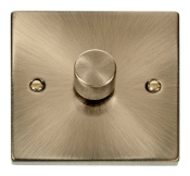 Click Deco 1 Gang 2 Way 100W Trailing Edge Dimmer Switch Antique Brass