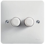 Hager 2 Gang Rotary Dimmer Switch Leading