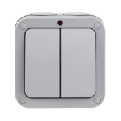 ELEX WEATHERGUARD IP66 2 GANG 20AX WALL SWITCH WITH POWER INDICATOR