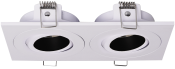 Arc LED IP65 GU10 Baffled Tilt Dual Downlight (Sand White Bezel, Black Baffle)