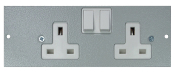 TASS Right Hand Twin Switched Sockets Plate