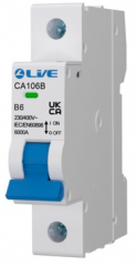 Liveelec 6A 6kA MCB SP B Curve