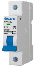 Liveelec 20A 6kA MCB SP B Curve