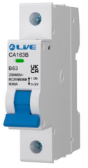 Liveelec 63A 6kA MCB SP B Curve