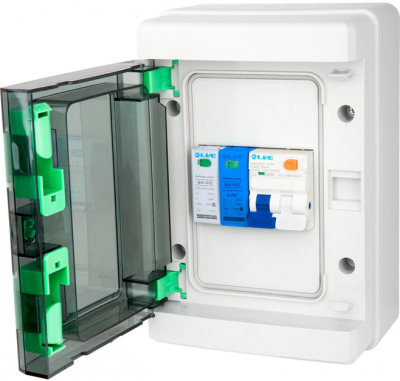 Liveelec IP65 4 ways Plastic EV unit ENC465 with Type A RCBO RNA40C-030 & SPD SA140 +1N