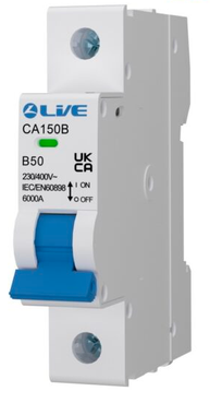 Liveelec 50A 6kA MCB SP B Curve