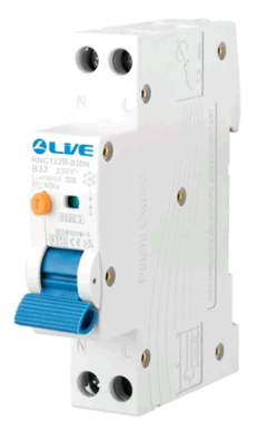 Liveelec RCBO Plug on Neutral Bidirectional Type A 1P+N 32A 30mA