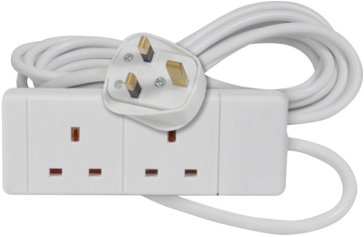 AVSL 13a 2gang Extension socket | White | 2m cable