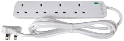 AVSL 13a 4gang Extension socket | Surge | White | 2m cable