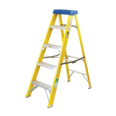 5 TREAD YELLOW FIBREGLASS LADDER